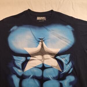 Marvel Captain America Graphic Short Sleeve T Shirt Mens Size S Blue Black